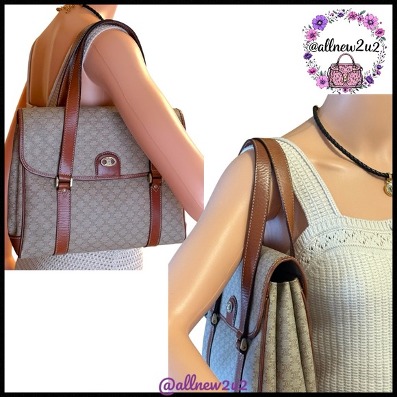 CELINE Vintage Macadam Top handle Bag with COA - Picture 3 of 17